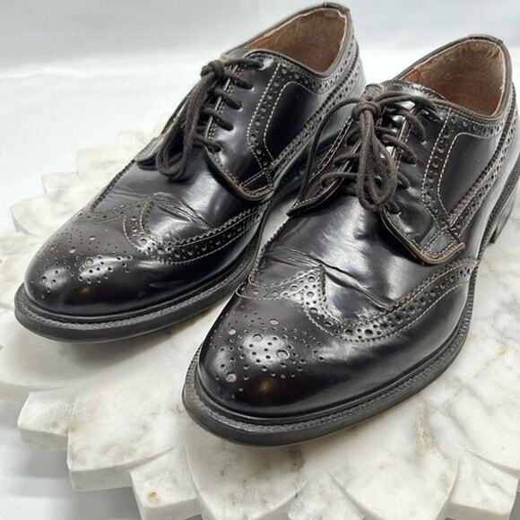 Stafford Executive Sz 9.5M Oxford Burgundy Leather Wingtip Brogue Lace Shoes main image 4